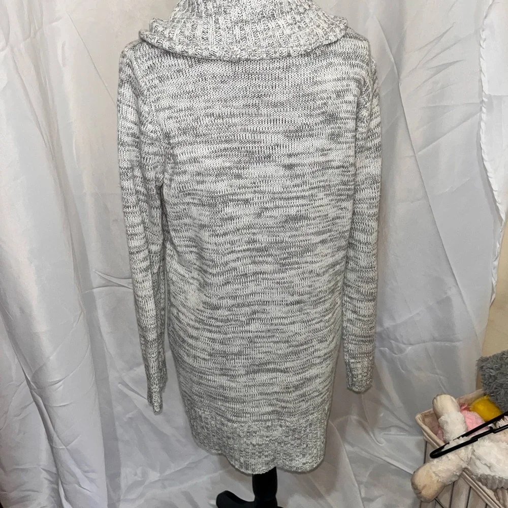 AB Studio Light Gray Cowl Neck Sweater Dress Sz L